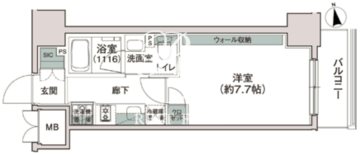 シーズンフラッツ池上 1103 間取り図