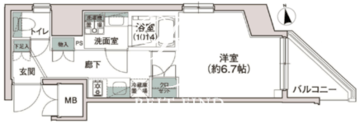 シーズンフラッツ池上 1401 間取り図
