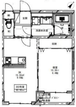 ブランエール代々幡 303 間取り図