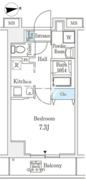 クオリタス江東佐賀 302 間取り図