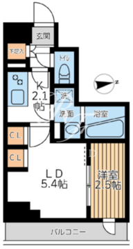 アジールコート西馬込2 211 間取り図