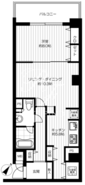 グラマシー恵比寿 212 間取り図