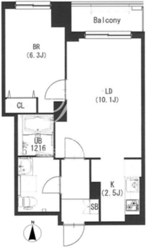 エスティメゾン都立大学 206 間取り図
