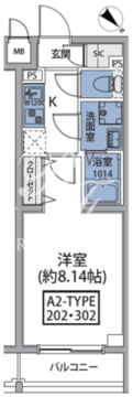 ルネサンスコート新宿余丁町 202 間取り図