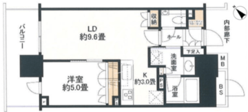 ブランズタワー豊洲 22F 間取り図