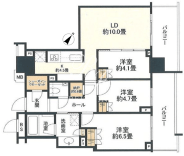 ブランズタワー豊洲 3020 間取り図