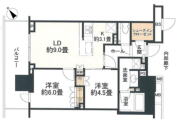 ブランズタワー豊洲 27F 間取り図