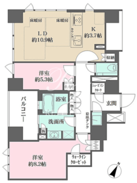ザ・レジデンス平河町 1301 間取り図