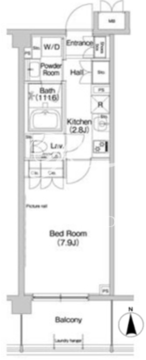 ヒューリックレジデンス新宿戸山 204 間取り図