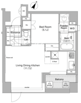コンフォリア代官山青葉台 603 間取り図
