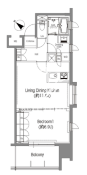BPRレジデンス三田伊皿子坂 508 間取り図