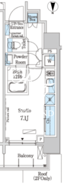 パークアクシス蔵前 804 間取り図