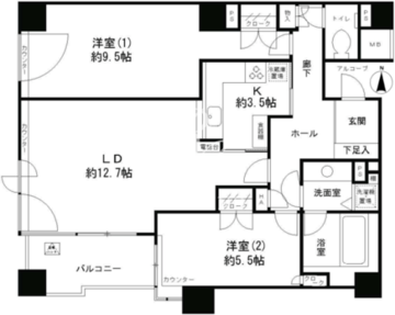 パークサイド・ウイングス 211 間取り図