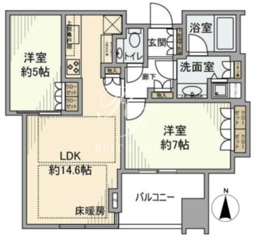 大崎ウエストシティタワーズ E-2909 間取り図
