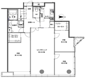 浜松町スクエアスタジオ 2005 間取り図