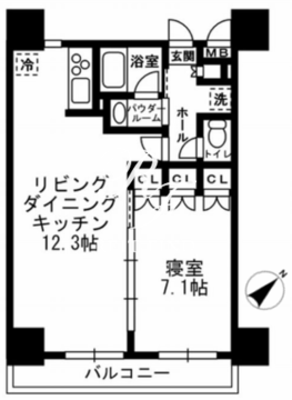 レジディア月島3 402 間取り図