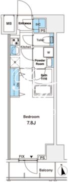 レジディア大手町北 403 間取り図