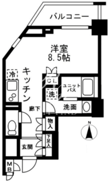 レジディア中落合 A602 間取り図