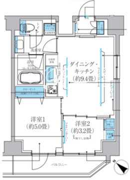 クレヴィアリグゼ南品川 1203 間取り図