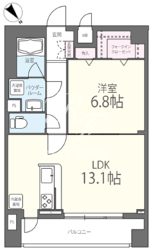 コリーヌ池田山 202 間取り図