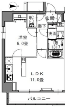 エスレジデンス新御徒町ウエスト 501 間取り図