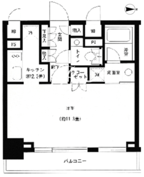 パークキューブ神田 1107 間取り図