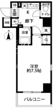 レガスタ両国 303 間取り図