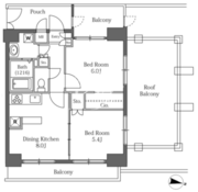 ラサンテ広尾 908 間取り図