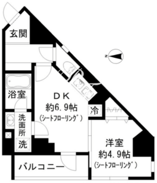 フェルモアルテ世田谷若林 301 間取り図
