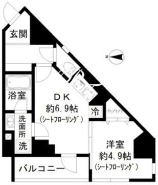 フェルモアルテ世田谷若林 501 間取り図