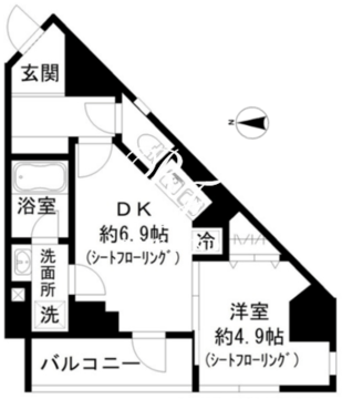 フェルモアルテ世田谷若林 701 間取り図