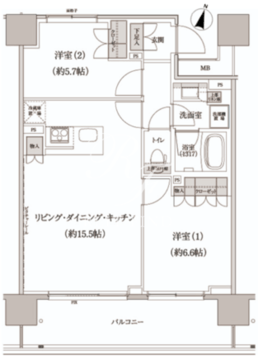 パークハビオ渋谷本町レジデンス 1004 間取り図