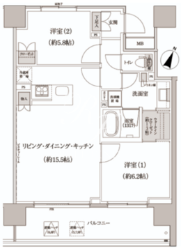 パークハビオ渋谷本町レジデンス 821 間取り図