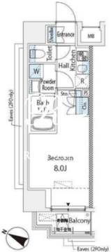 ブランノワール門前仲町 801 間取り図