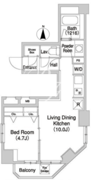 コンフォリア浅草橋DEUX 1301 間取り図