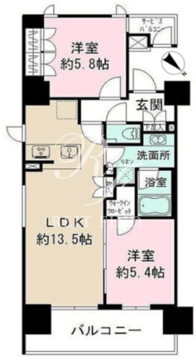 ザ・パークハビオ目黒 1208 間取り図