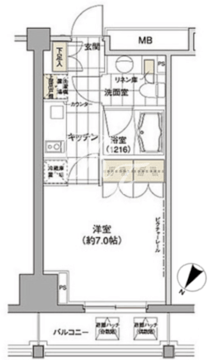 パークハビオ渋谷 1006 間取り図