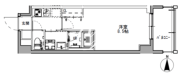 ラドゥセール蒲田 202 間取り図