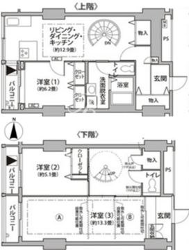 東雲キャナルコートCODAN 12-1202 間取り図