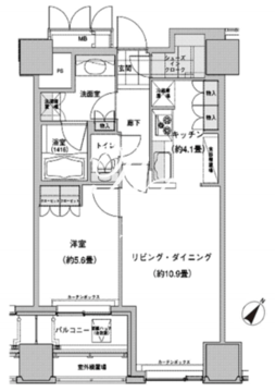 ウエストパークタワー池袋 711 間取り図