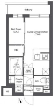 コンフォリア不動前 209 間取り図