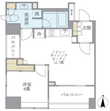 アパートメンツタワー麻布十番 903 間取り図
