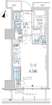 パークアクシス赤坂見附 904 間取り図
