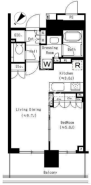 ブランズタワー豊洲 2823 間取り図