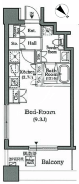 ホライズンプレイス赤坂 1205 間取り図