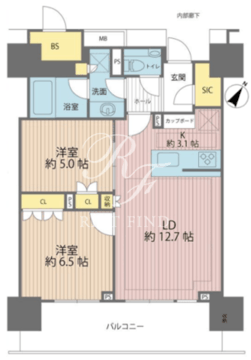 ブランズタワー豊洲 44階 間取り図