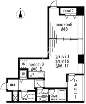 レジディアタワー麻布十番 1101 間取り図