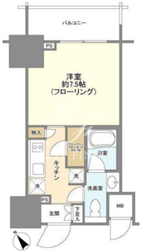パークリュクス白金高輪 707 間取り図