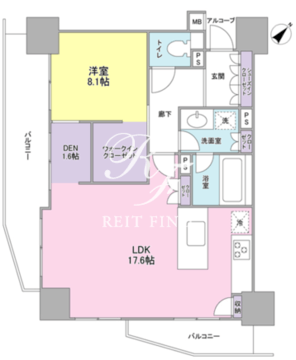グレンパークG-WEST 307 間取り図