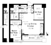 パークキューブ代々木富ヶ谷 704 間取り図
